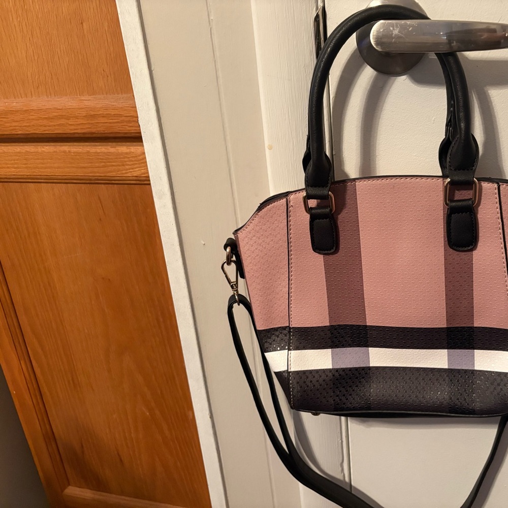Stylish Pink and Black Handbag